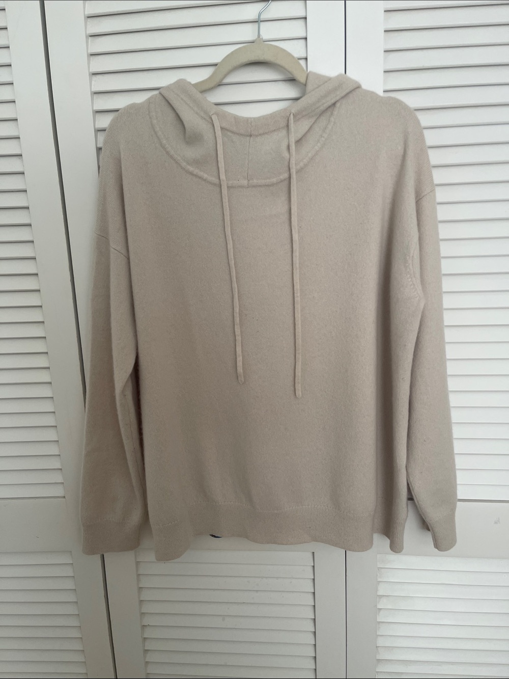 Nordstrom Cashmere Women's Hooded Knit Sweater in Light Tan
